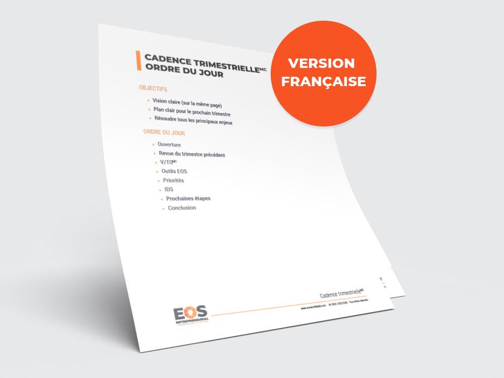 Quarterly Leadership Team Manual Inserts - FRENCH VERSION image 0